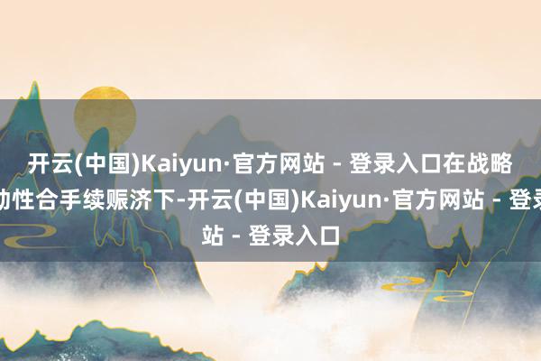 开云(中国)Kaiyun·官方网站 - 登录入口在战略和流动性合手续赈济下-开云(中国)Kaiyun·官方网站 - 登录入口