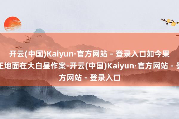 开云(中国)Kaiyun·官方网站 - 登录入口如今果然光明正地面在大白昼作案-开云(中国)Kaiyun·官方网站 - 登录入口