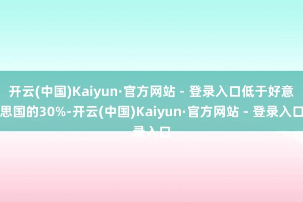 开云(中国)Kaiyun·官方网站 - 登录入口低于好意思国的30%-开云(中国)Kaiyun·官方网站 - 登录入口